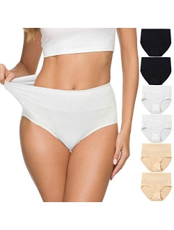 ALTHEANRAY Womens Underwear Cotton Briefs - High Waist Tummy Control Panties for Women Postpartum Underwear Soft