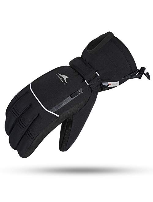 Achiou Winter Ski Gloves Waterproof for Men Warm Touchscreen PlusSize