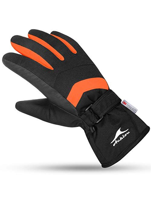 Achiou Ski Snow Gloves Winter Warm 3M Thinsulate Waterproof Touchscreen Men Women