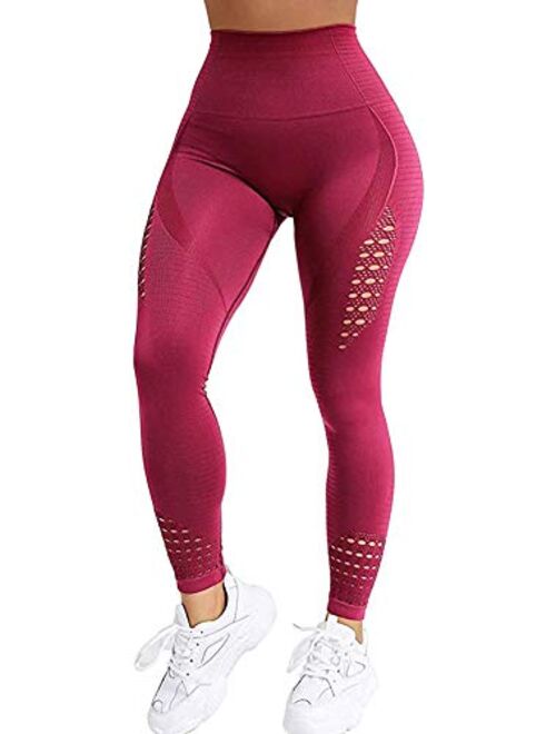 JGS1996 Womens High Waist Yoga Leggings Seamless Fitness Sports Gym Pants Shark Trousers