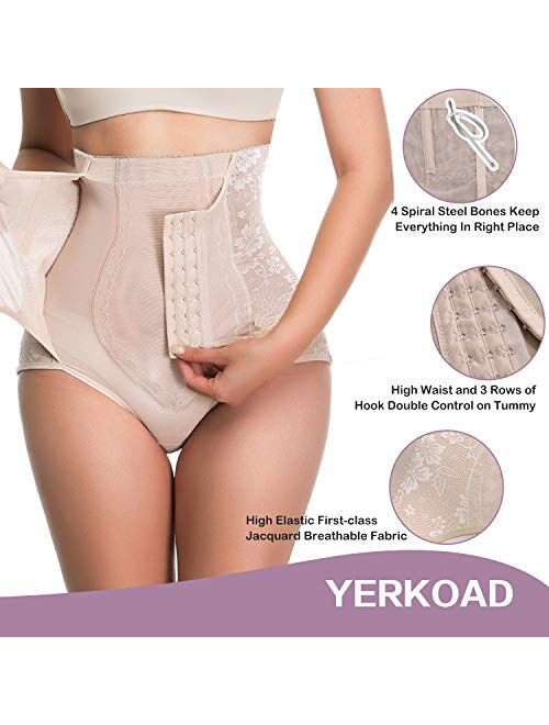 YERKOAD Seamless Thong Shapewear for Women Zipper Double Tummy