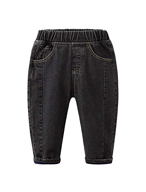 Mud Kingdom Boys' Winter Denim Jeans with Fleece Lining