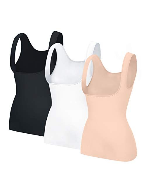 EUYZOU Women's Underbust Shapewear Tank Tops - Seamless Tummy Control Compression Camisole Tops Slimming Tank