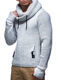 Mens Knitted Pullover | Long-sleeved slim fit shirt | Basic longsleeve sweatshirt with shawl collar for Men