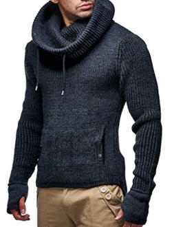 Mens Knitted Pullover | Long-sleeved slim fit shirt | Basic longsleeve sweatshirt with shawl collar for Men