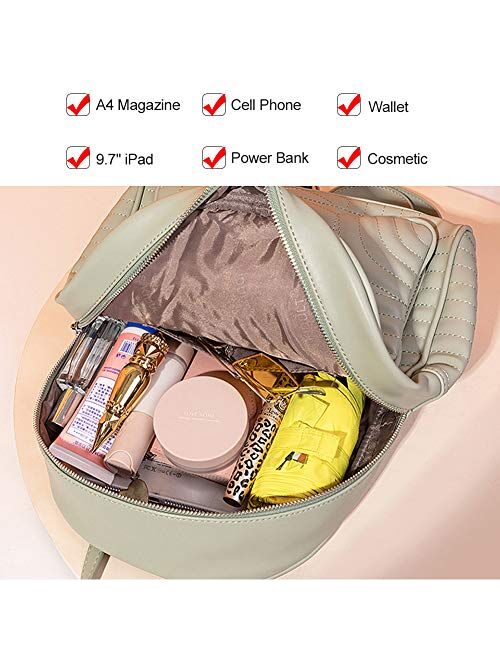 Aeeque Backpack Purse for Women, Girl Travel Mini Backpack Leather Small Daypack