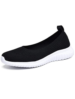 konhill Women's Comfortable Walking Shoes - Tennis Athletic Casual Slip On Sneakers