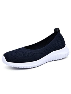 konhill Women's Comfortable Walking Shoes - Tennis Athletic Casual Slip On Sneakers