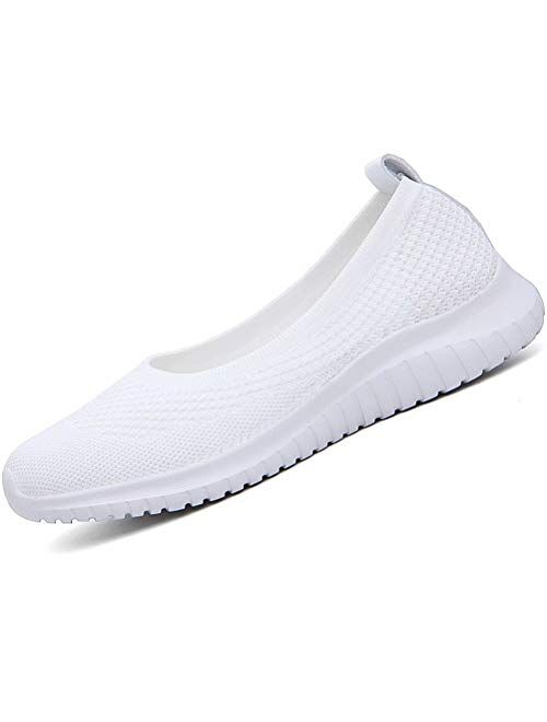 konhill Women's Comfortable Walking Shoes - Tennis Athletic Casual Slip On Sneakers