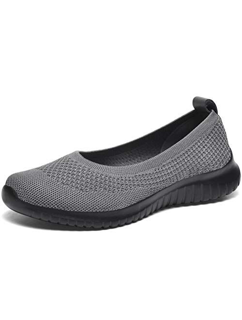 konhill Women's Comfortable Walking Shoes - Tennis Athletic Casual Slip On Sneakers