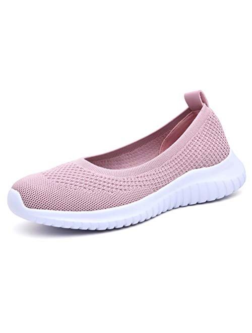 konhill Women's Comfortable Walking Shoes - Tennis Athletic Casual Slip On Sneakers