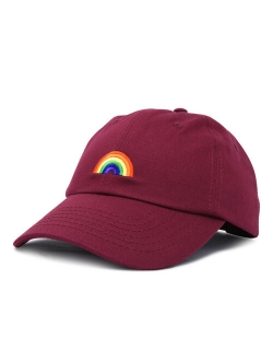 Rainbow Baseball Cap Womens Hats Cute Hat Soft Cotton Caps in Gray