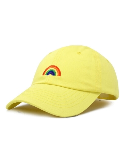 Rainbow Baseball Cap Womens Hats Cute Hat Soft Cotton Caps in Gray