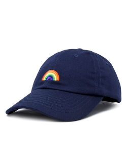 Rainbow Baseball Cap Womens Hats Cute Hat Soft Cotton Caps in Gray