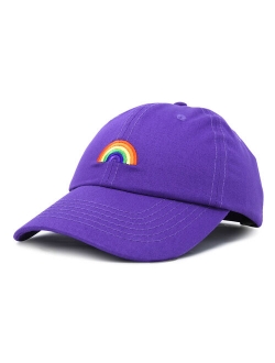 Rainbow Baseball Cap Womens Hats Cute Hat Soft Cotton Caps in Gray