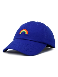 Rainbow Baseball Cap Womens Hats Cute Hat Soft Cotton Caps in Gray