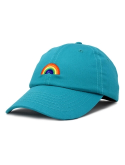 Rainbow Baseball Cap Womens Hats Cute Hat Soft Cotton Caps in Gray