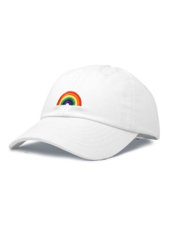 Rainbow Baseball Cap Womens Hats Cute Hat Soft Cotton Caps in Gray