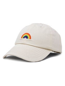 Rainbow Baseball Cap Womens Hats Cute Hat Soft Cotton Caps in Gray