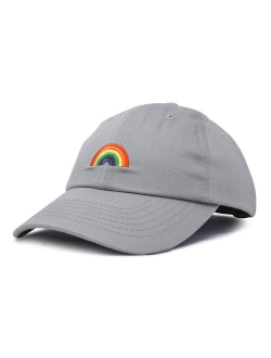 Rainbow Baseball Cap Womens Hats Cute Hat Soft Cotton Caps in Gray