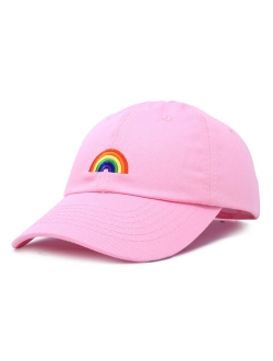 Rainbow Baseball Cap Womens Hats Cute Hat Soft Cotton Caps in Gray