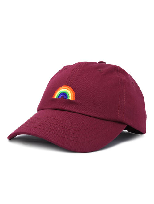 DALIX Rainbow Baseball Cap Womens Hats Cute Hat Soft Cotton Caps in Gray