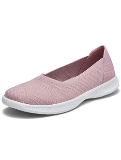 konhill Women's Slip on Flat-Comfy Walking Nurse Shoes