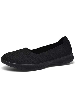 konhill Women's Slip on Flat-Comfy Walking Nurse Shoes