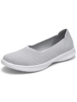 konhill Women's Slip on Flat-Comfy Walking Nurse Shoes