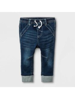 Baby Boys' Denim Joggers - Cat & Jack Dark Denim Wash