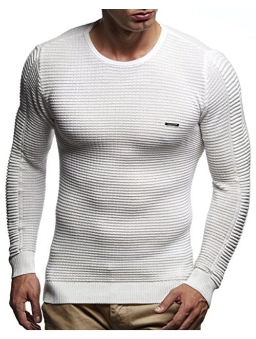 LEIF NELSON Men's Sweater Knitted Pullover Hoodie Basic Crew Neck Sweatshirt Longsleeve Long Sleeve Slim Fit LN1545