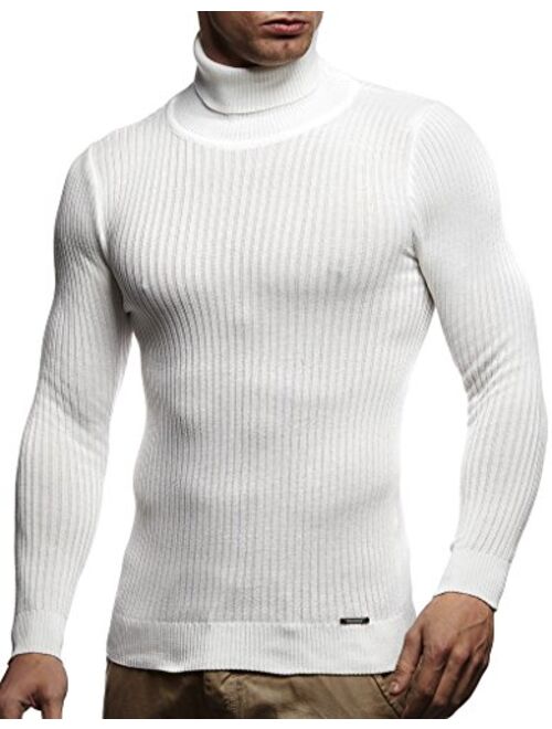 Leif Nelson Men's Turtleneck Sweater Slim Fit | Men's Polo Neck Longsleeve | Turtleneck Sweater Long Sleeve for Men