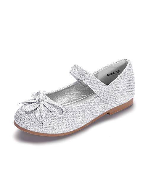 HEHAINOM Girls Toddler Little Kid Emma Dress Ballet Flats Bowknot Ballerina Mary Jane School Wedding Party Flat Shoes