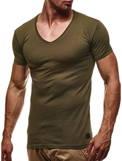 Men's Basic T-Shirt Stylish V-neck Sweatshirt Modern Sweater Hoodie Jacket Slim Fit LN6372