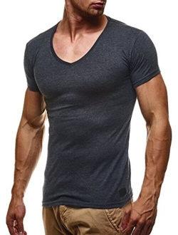 Men's Basic T-Shirt Stylish V-neck Sweatshirt Modern Sweater Hoodie Jacket Slim Fit LN6372