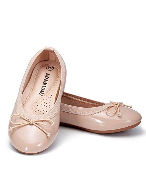 ADAMUMU Grils Dress Shoes Flower Girl Shoes for Weeding Cute Toddler Mary Jane Shoes Casual Lace Flore Ballet Flat, and 12 Sizes