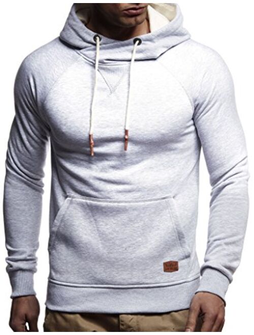 LEIF NELSON Men's Basic Hoodie | Classic hooded pullover | Long Sleeve Sweater for Men