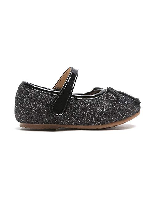 Lily's Girls Gliter Slip-On Ballet Flat Shoes Dress Shoes