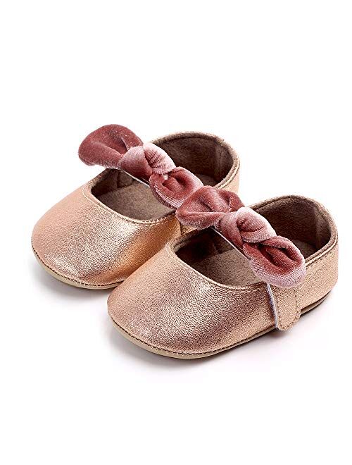 Csfry Infant Baby Girl Mary Jane Flats Toddler Shoes