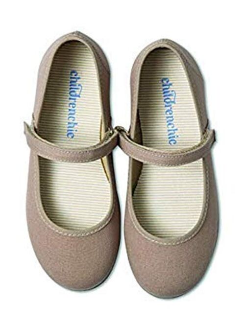 Childrenchic Mary Jane Flats with Hook and Loop Straps – Shoes for Girls (Infant, Toddler, Little Kid)