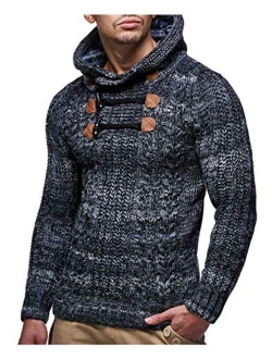 Mens Knitted Pullover | Long-sleeved slim fit hoodie | Basic winter hoodie-sweater for Men