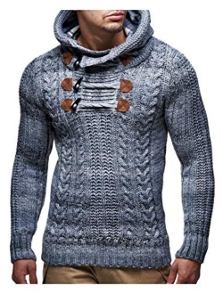 Mens Knitted Pullover | Long-sleeved slim fit hoodie | Basic winter hoodie-sweater for Men