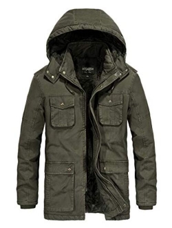 JYG Men's Winter Thicken Coat Casual Military Parka Jacket with Removable Hood