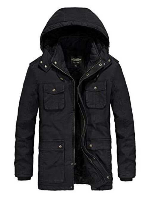 JYG Men's Winter Thicken Coat Casual Military Parka Jacket with Removable Hood