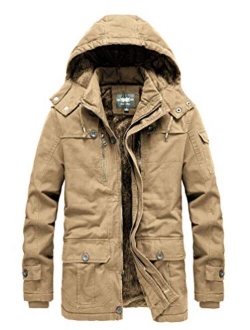 JYG Men's Winter Thicken Military Parka Jacket With Removable Hood