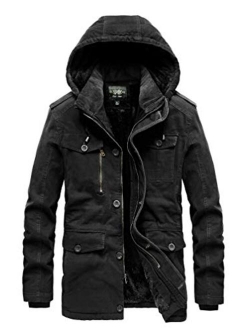 JYG Men's Winter Thicken Military Parka Jacket With Removable Hood