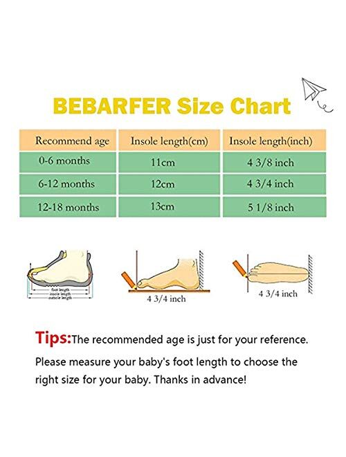 BEBARFER Infant Baby Girls Shoes Mary Jane Flats Anti-Slip Sole Toddler White Dress Shoes