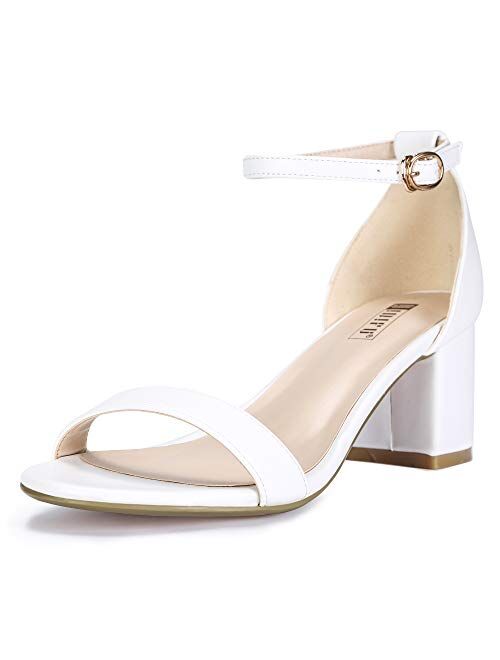 IDIFU Women's Cookie-LO Low Block Heels Chunky Sandals Ankle Strap Wedding Dress Pump Shoes