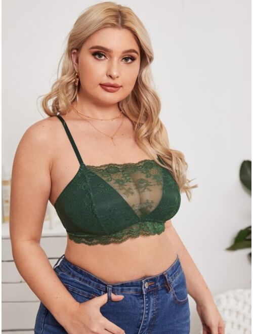 Shein Plus Lace Overlay Bralette