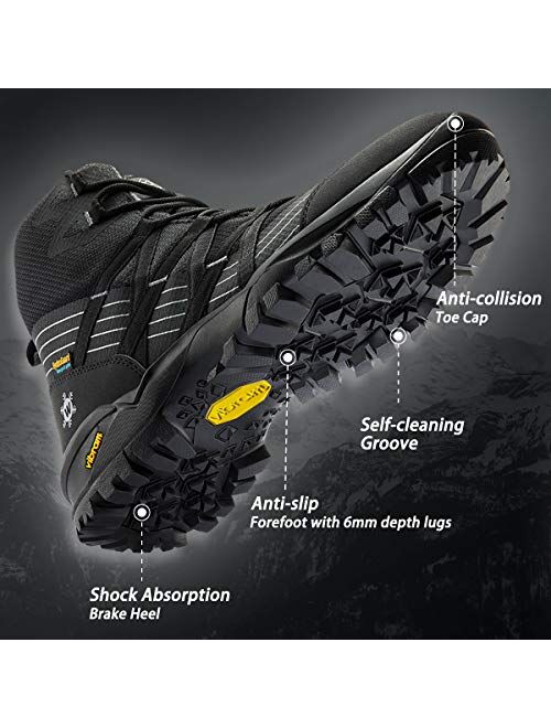 Wantdo Men's Waterproof Hiking Boots,Lightweight Ankle Boots for Outdoor Hiking Camping Hunting